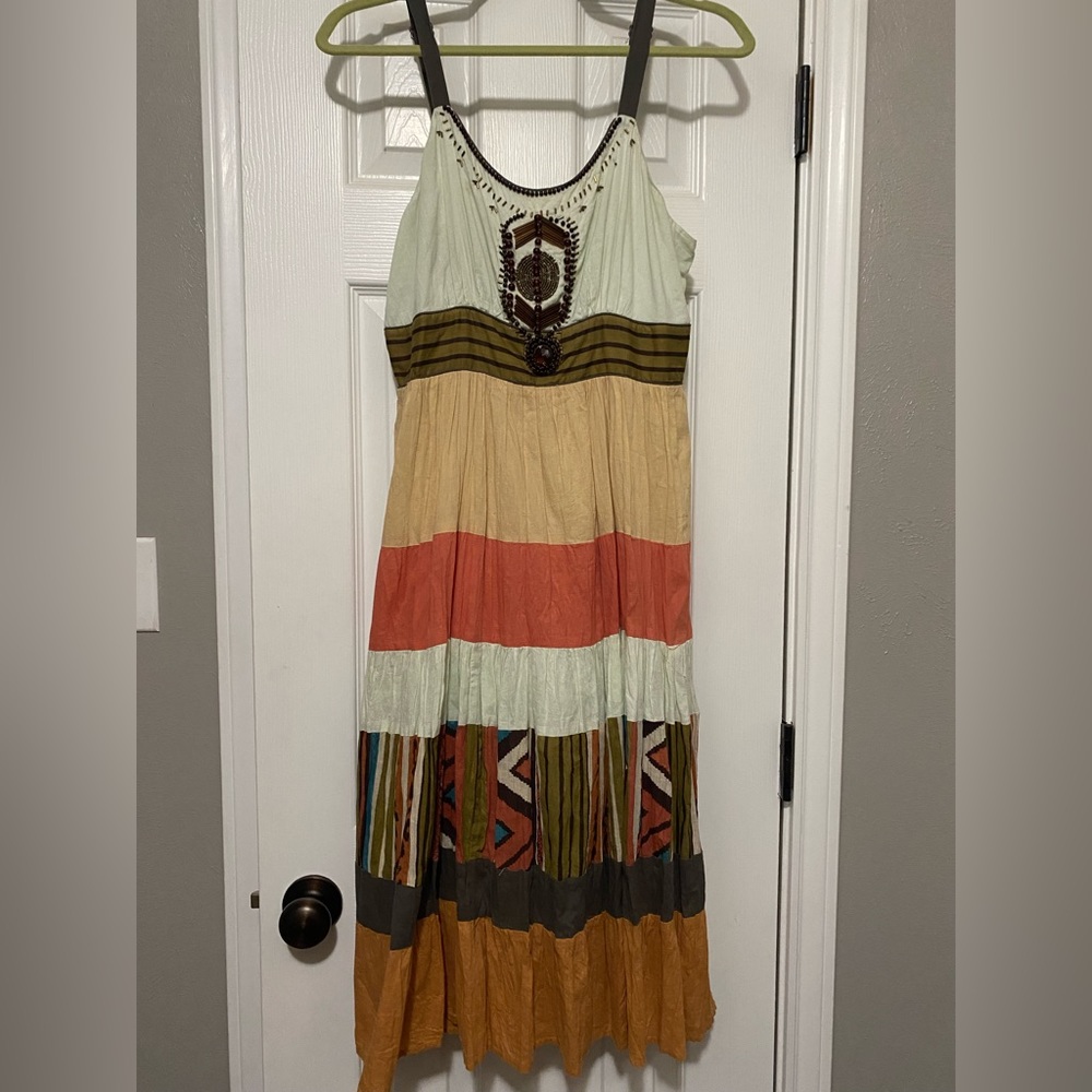 Western inspired dress with beaded detail